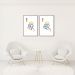 Quadro Rei e Rainha Carta Minimalista 62x43 2-43x30 Filete Marrom
