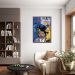 Quadro Releitura Basquiat Portrait 86x60 Caixa Marrom