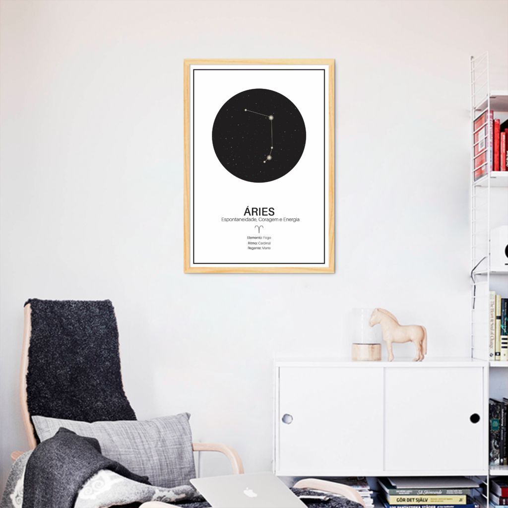 Quadro Signos do Zodíaco Áries 86x60 Caixa Marfim