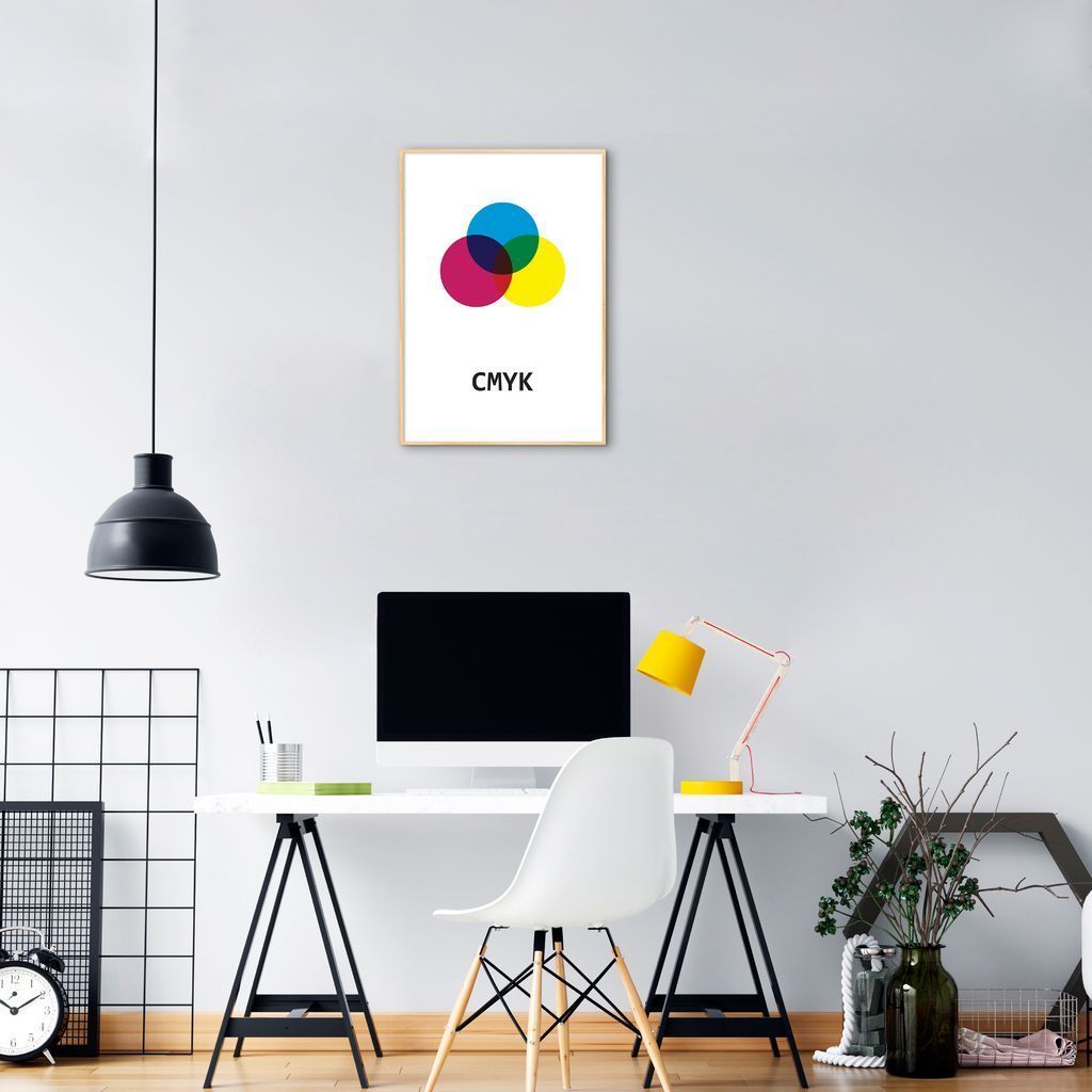 Quadro Sistema de Cores CMYK 60x43 Filete Marfim