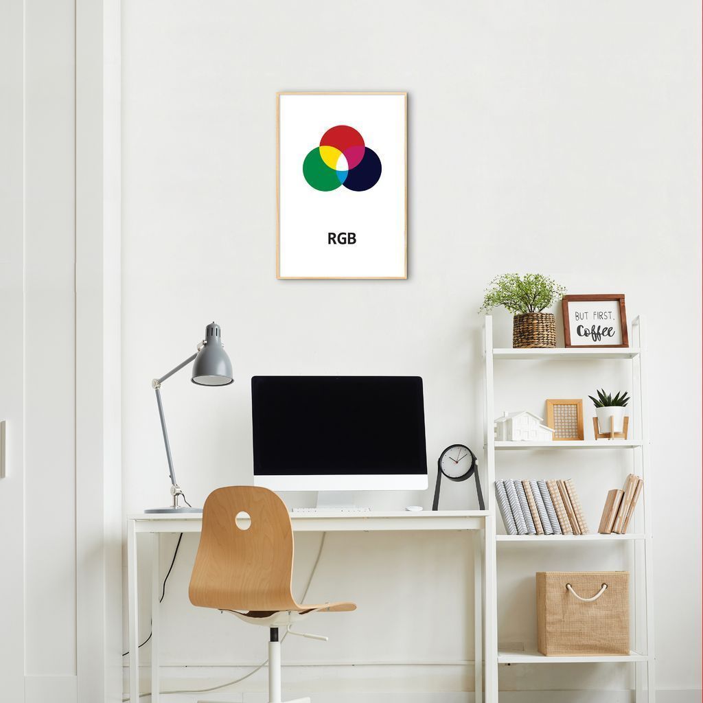 Quadro Sistema de Cores RGB 43x30 Filete Marfim