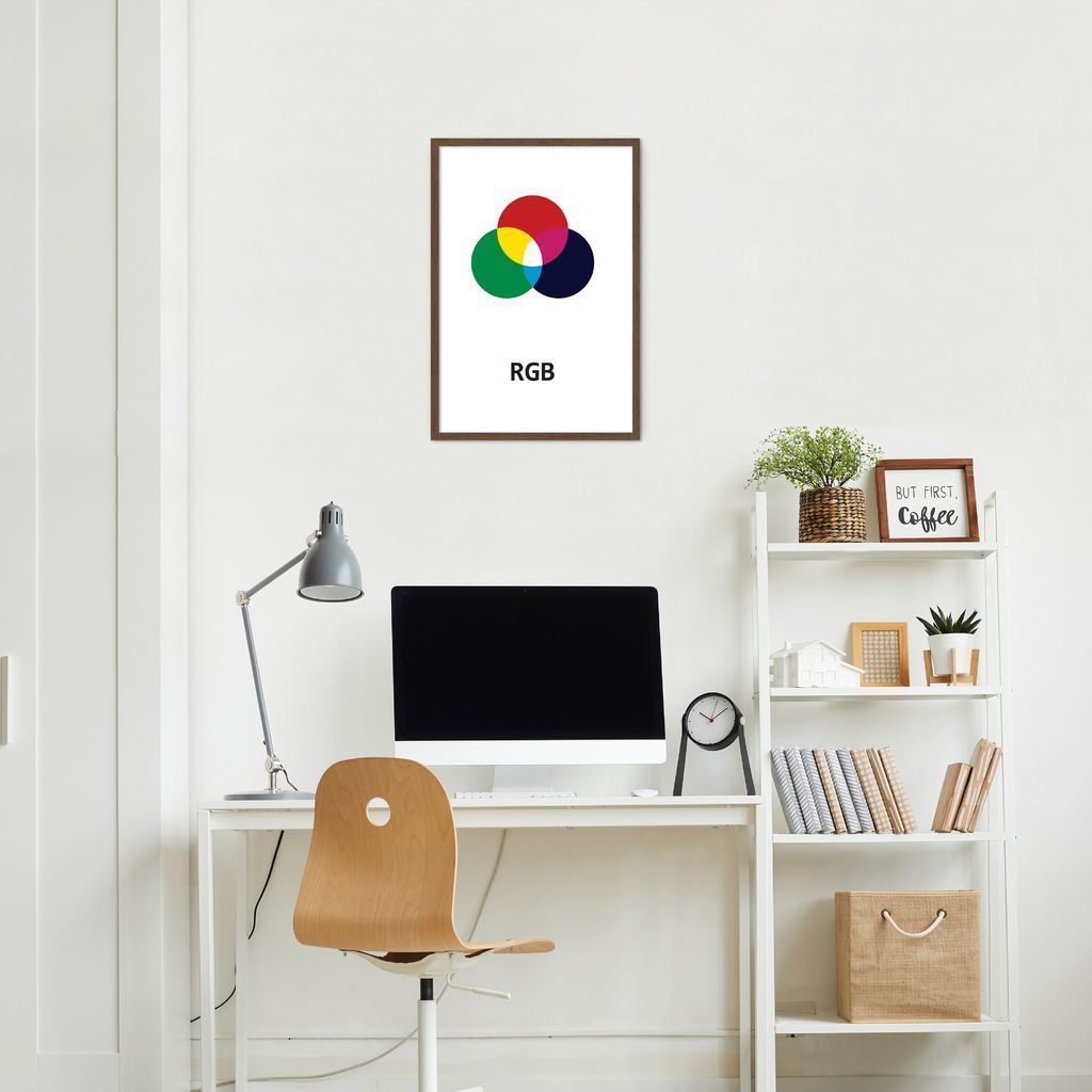 Quadro Sistema de Cores RGB 60x43 Caixa Marrom