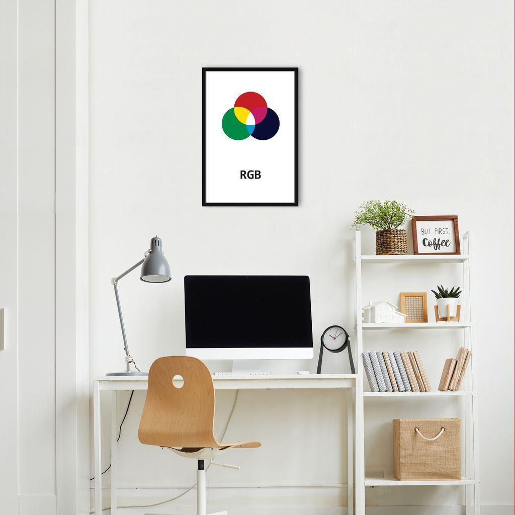 Quadro Sistema de Cores RGB 86x60 Caixa Preto