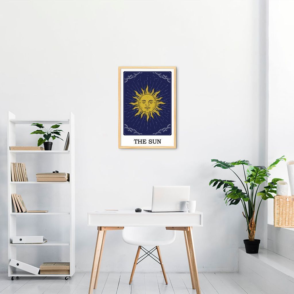 Quadro The Sun Tarot 43x30 Caixa Marfim