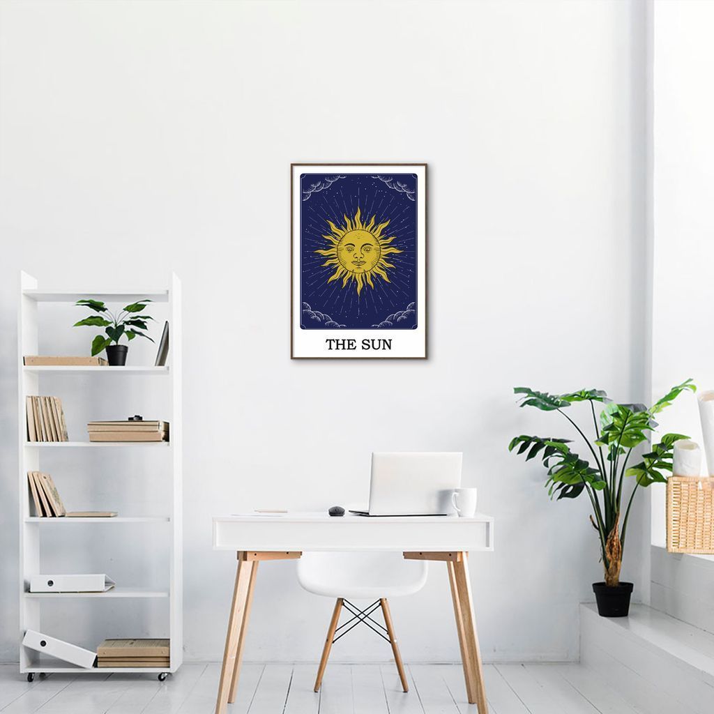Quadro The Sun Tarot 43x30 Filete Marrom