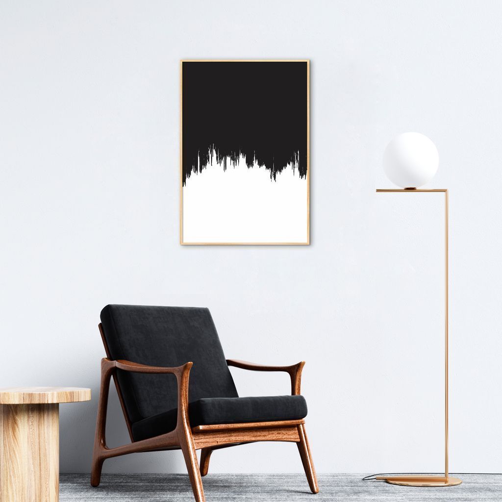 Quadro Tinta Preta 43x30 Filete Marfim