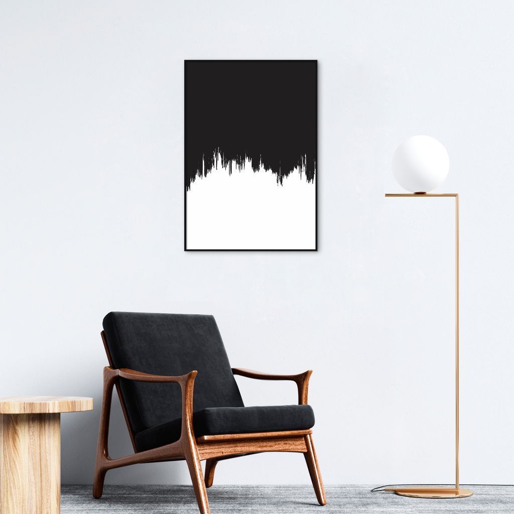 Quadro Tinta Preta 60x43 Filete Preto