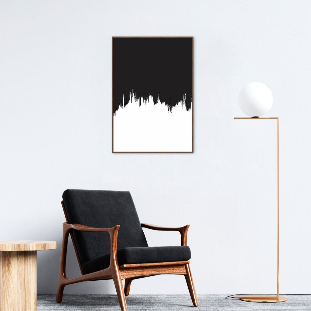 Quadro Tinta Preta 86x60 Filete Marrom