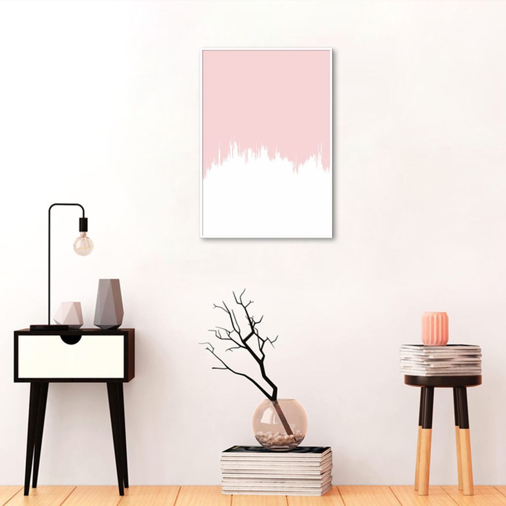 Quadro Tinta Rose 100x70 Filete Branco