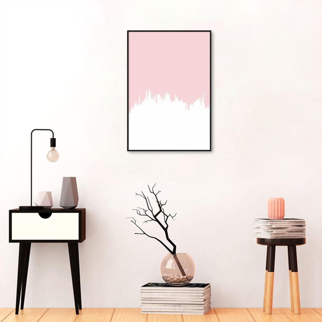Quadro Tinta Rose 100x70 Filete Preto