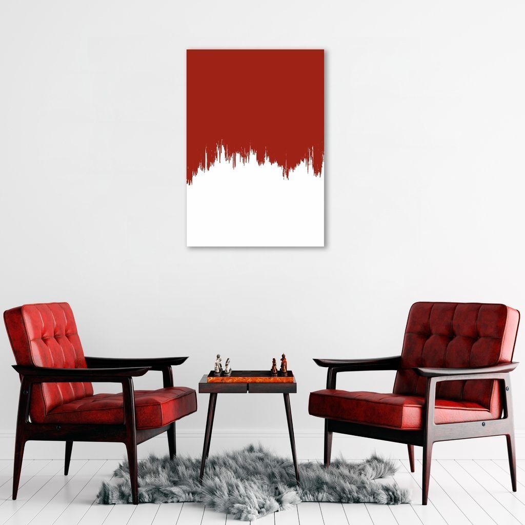 Quadro Tinta Vermelha 60x43 Sem Moldura