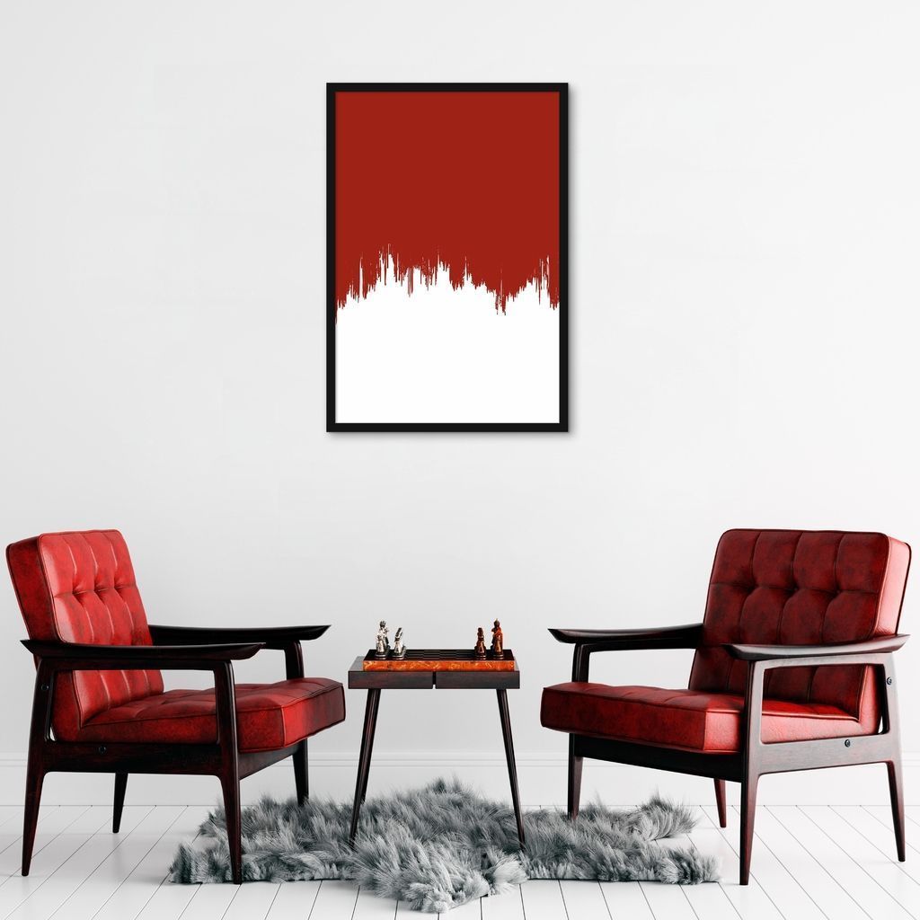 Quadro Tinta Vermelha 86x60 Caixa Preto