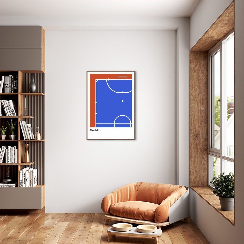 Quadro Tipos de Quadra Futsal 100x70 Filete Marrom