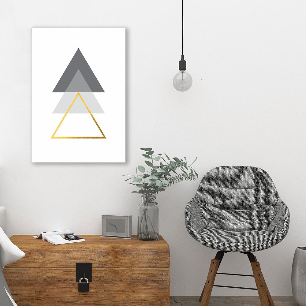 Quadro Triângulo Escandinavo 100x70 Sem Moldura