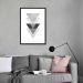 Quadro Triângulo Escandinavo Cinza 86x60 Caixa Preto