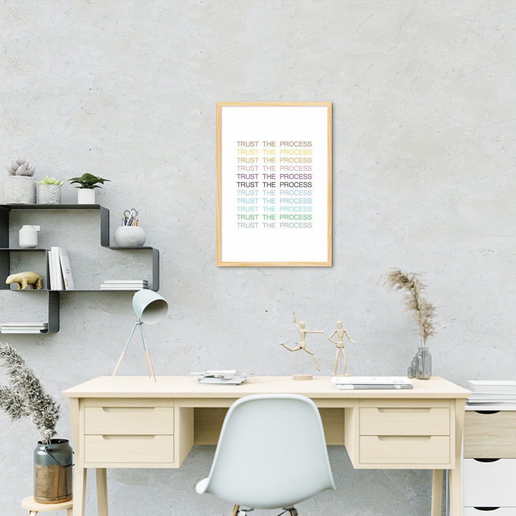 Quadro Trust the Process Colors 100x70 Caixa Marfim