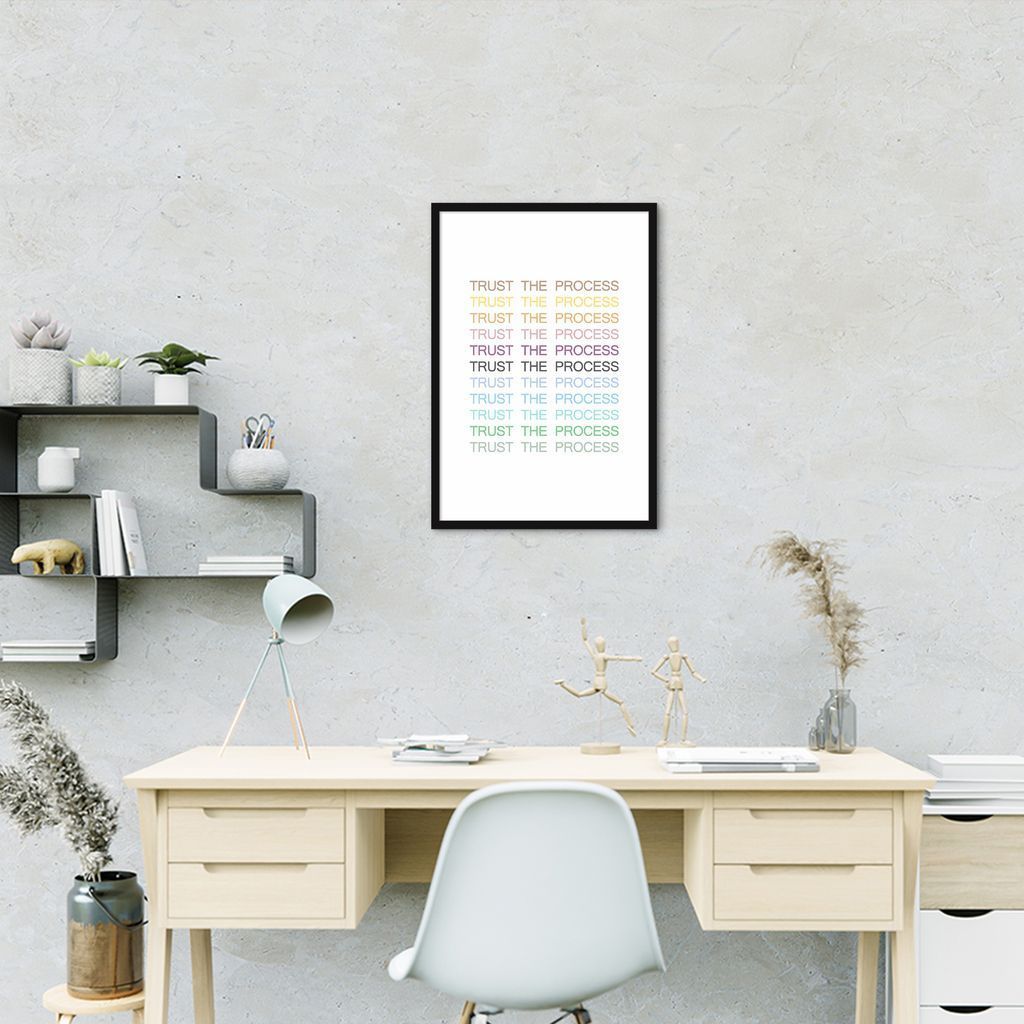 Quadro Trust the Process Colors 60x43 Caixa Preto