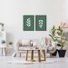 Quadro Up Folhas Escandinavas 122x86 2-86x60 Filete Preto
