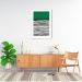 Quadro Verde Linhas Abstratas 86x60 Filete Branco