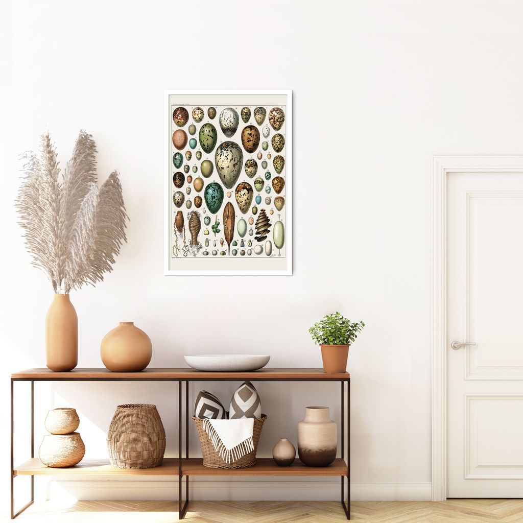 Quadro Vintage Ovos 60x43 Caixa Branco