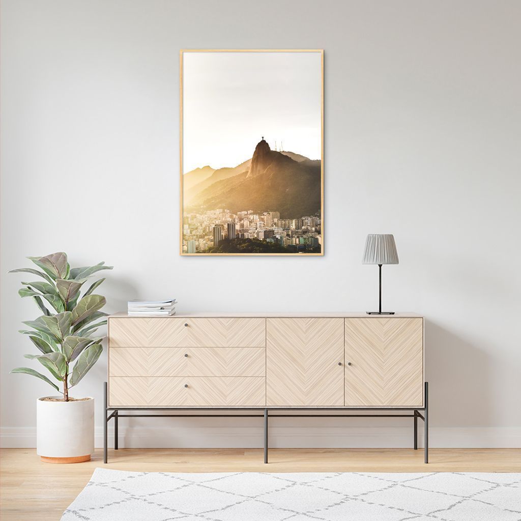 Quadro Visão Cidade Rio de Janeiro 43x30 Filete Marfim