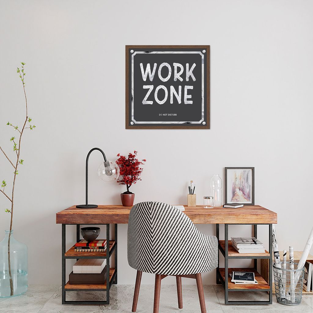 Quadro Work Zone 86x86 Caixa Marrom