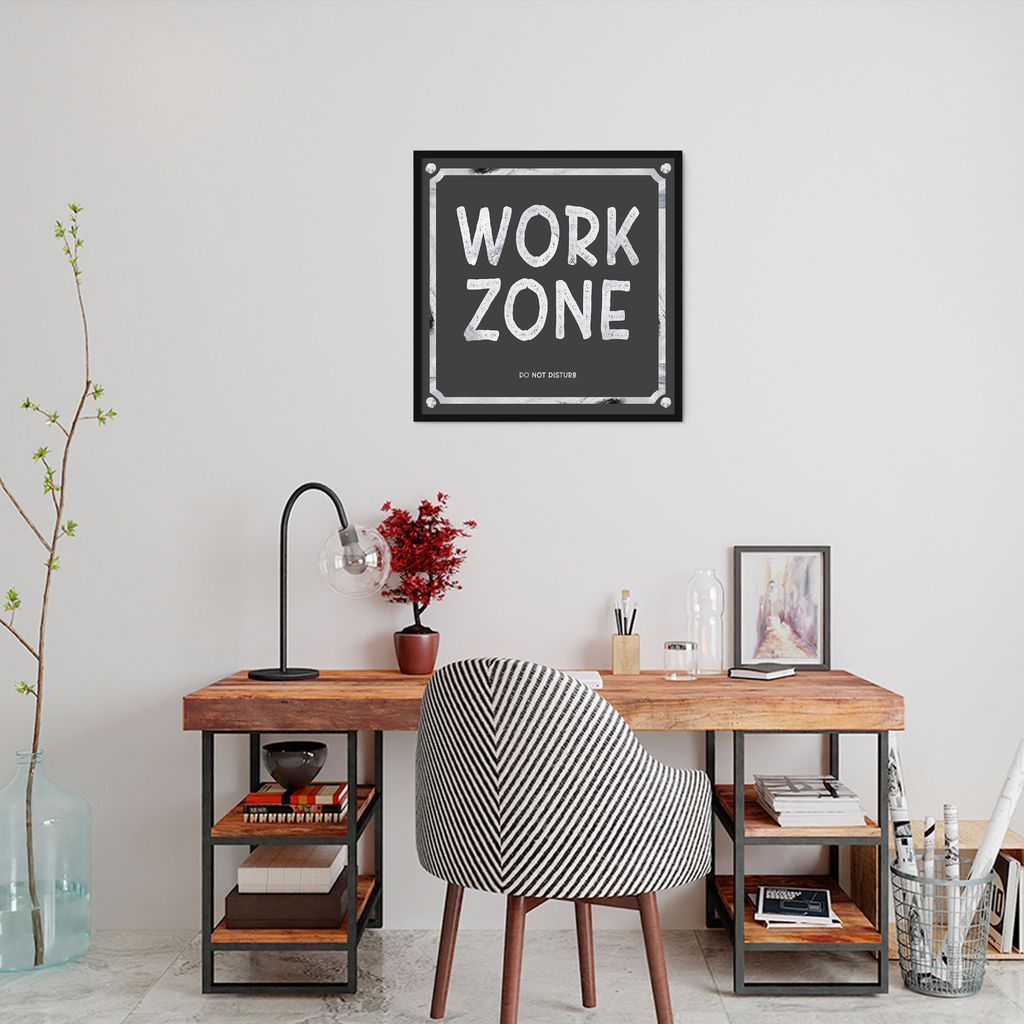Quadro Work Zone 86x86 Caixa Preto