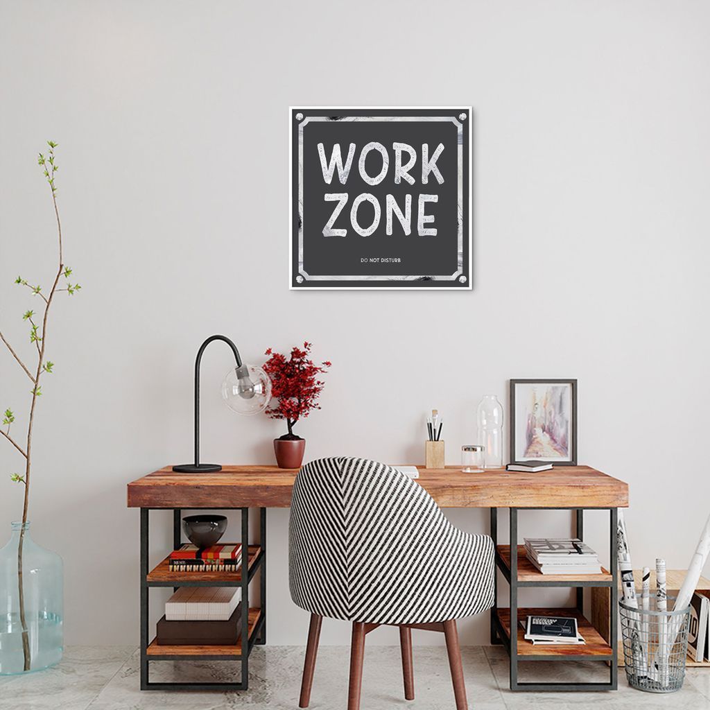 Quadro Work Zone 86x86 Filete Branco