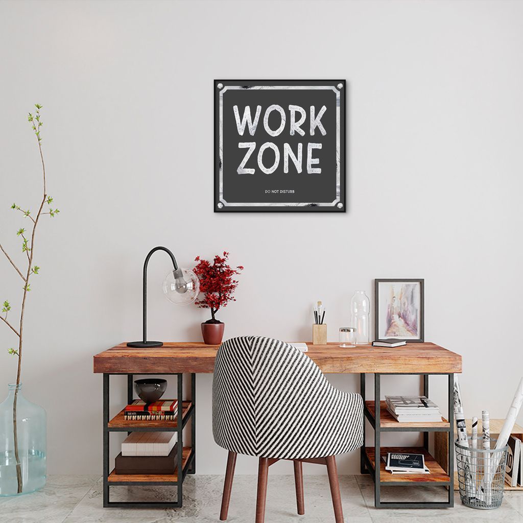 Quadro Work Zone 86x86 Filete Preto