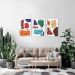 Quadros Contemporâneos Cores 214x100 3-100x70 Filete Branco