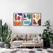 Quadros Contemporâneos Cores 94x43 3-43x30 Caixa Preto