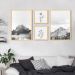 Quadros Decorativos  Montanhas e Plantas 122 x 61 2-60x43 + 2-29x29 Caixa Marfim