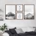 Quadros Decorativos  Montanhas e Plantas 122 x 61 2-60x43 + 2-29x29 Caixa Marrom