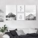 Quadros Decorativos  Montanhas e Plantas 122 x 61 2-60x43 + 2-29x29 Filete Branco