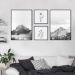 Quadros Decorativos  Montanhas e Plantas 122 x 61 2-60x43 + 2-29x29 Filete Preto