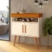 Aparador Bar Stein Off White Caramelo com 2 Portas