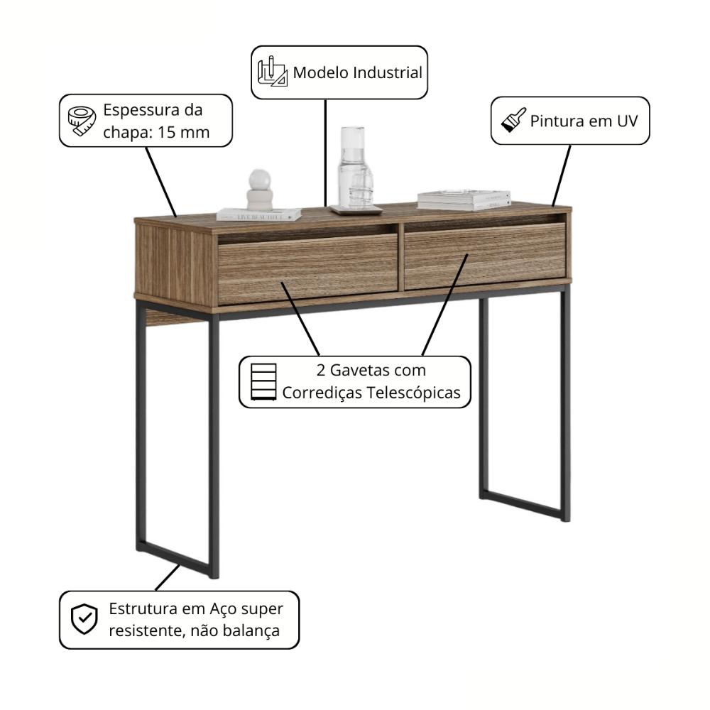 Aparador Buffet Rio 2 Gavetas Para Sala 90 cm Affara