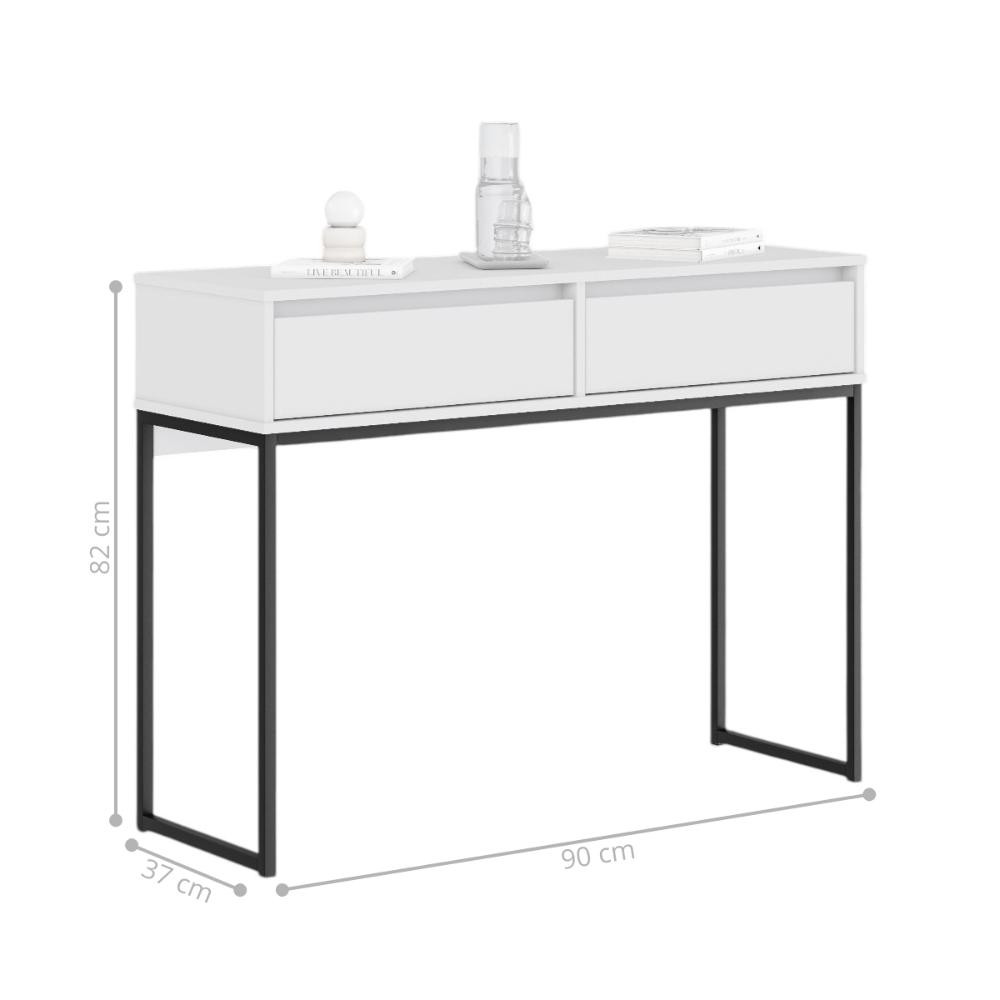 Aparador Buffet Rio 2 Gavetas Para Sala 90 cm Branco
