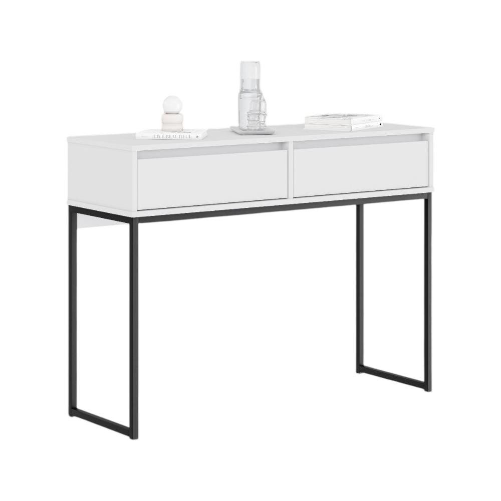Aparador Buffet Rio 2 Gavetas Para Sala 90 cm Branco