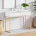 Aparador Buffet Rio 2 Gavetas Para Sala 90 cm Branco Dourado