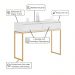 Aparador Buffet Rio 2 Gavetas Para Sala 90 cm Branco Dourado