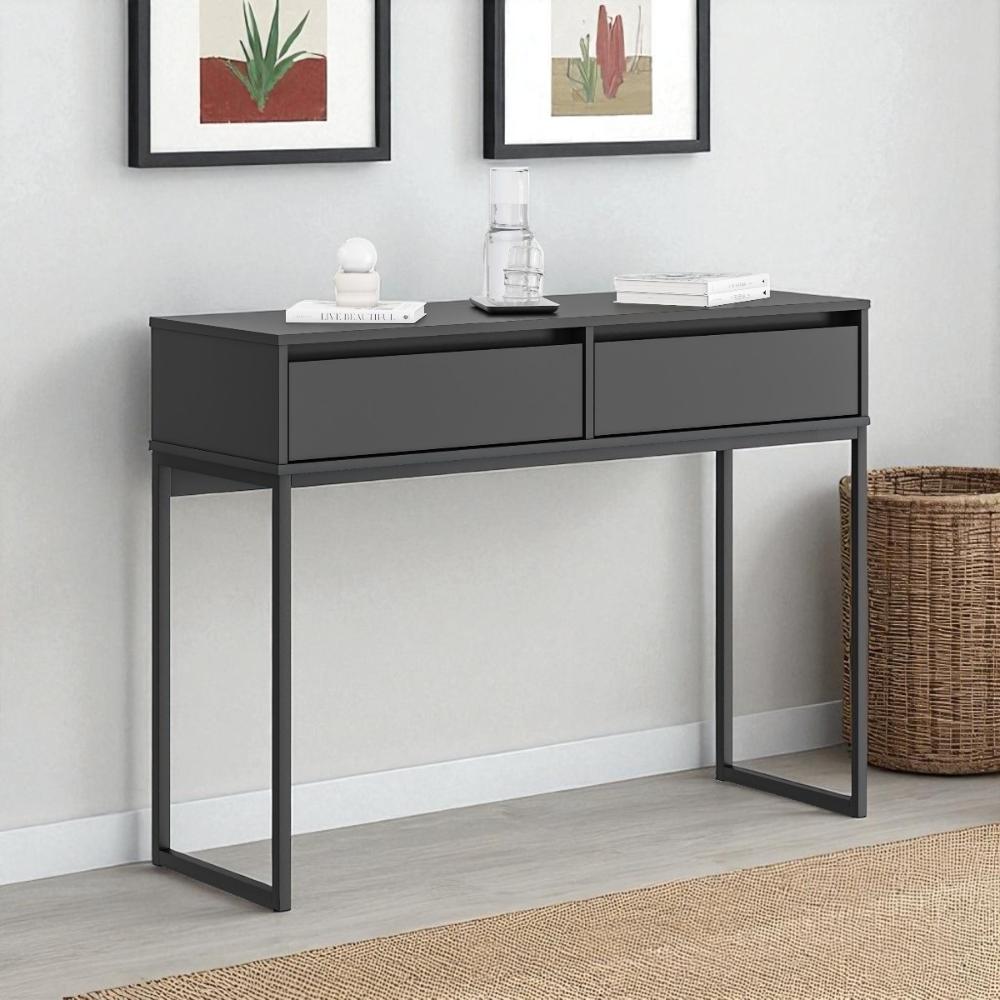 Aparador Buffet Rio 2 Gavetas Para Sala 90 cm Preto  
