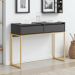Aparador Buffet Rio 2 Gavetas Para Sala 90 cm Preto Dourado