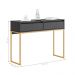 Aparador Buffet Rio 2 Gavetas Para Sala 90 cm Preto Dourado