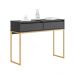 Aparador Buffet Rio 2 Gavetas Para Sala 90 cm Preto Dourado