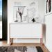 Aparador Buffet para Sala Industrial Oslo Branco Cobre