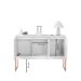 Aparador Buffet para Sala Industrial Oslo Branco Cobre