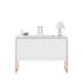 Aparador Buffet para Sala Industrial Oslo Branco Cobre