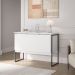 Aparador Buffet para Sala Industrial Oslo Branco Preto