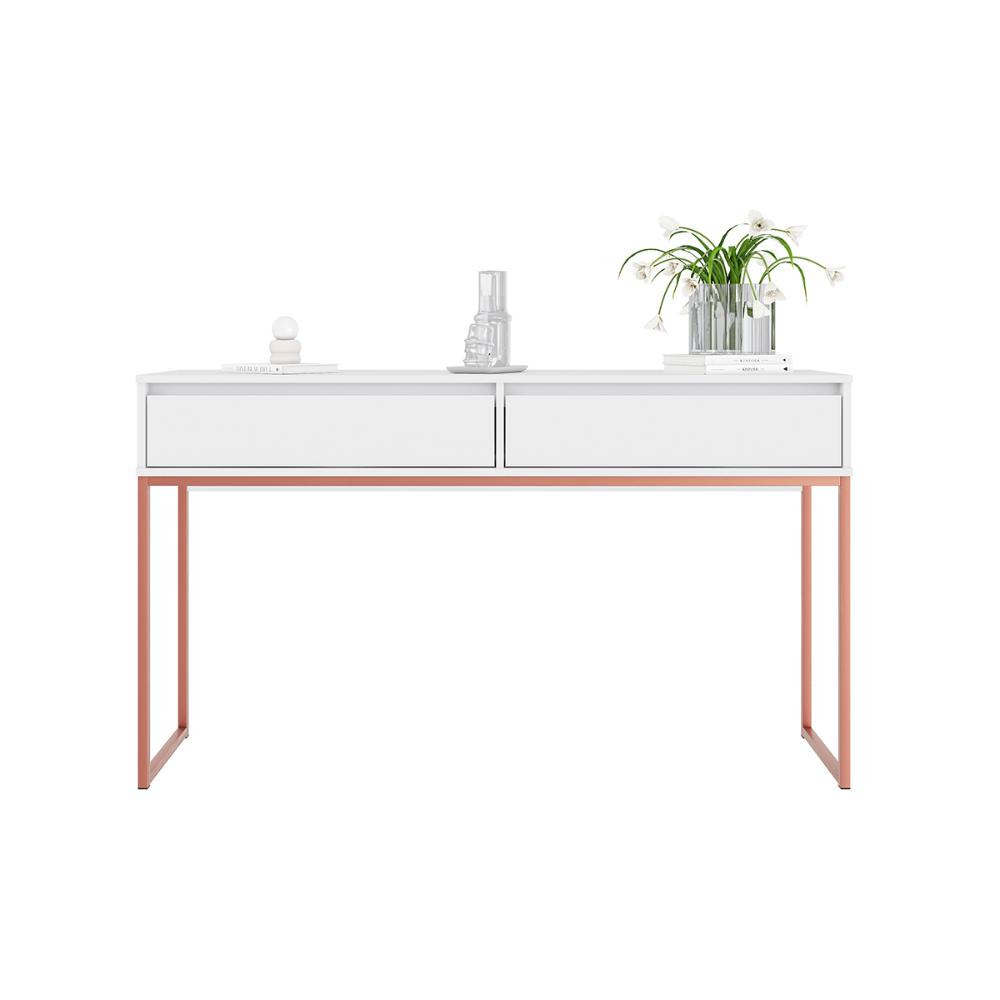 Aparador Metalic pés em Metal Estilo Industrial Sala Estar Branco Cobre  